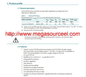 microplaqueta de alta freqüência do circuito integrado de ATI da MICROPLAQUETA do computador GPU do transistor 215-0670008 do poder LDMOS do tubo BLF6G38-10 WiMax
