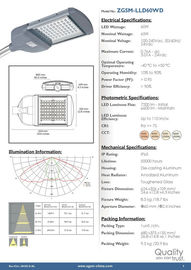 O CRI 75 diodo emissor de luz de um poder superior de 65 watts ilumina 7200 lm para a iluminação da estrada