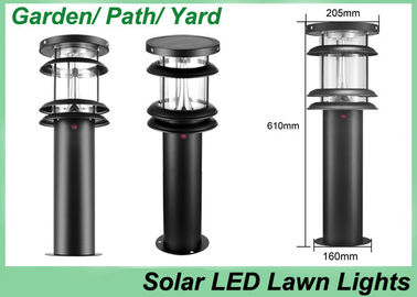 3W integrou luzes solares do gramado, CE de alumínio conduzido solar RoHS do preto do painel das luzes do jardim